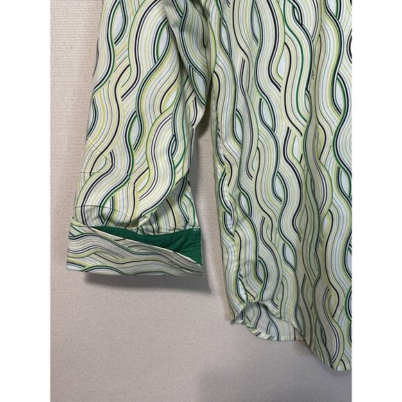 Raw Blue Nu Realms shirt Mens 3XL Multi Colored Striped Button Down Cuff Sleeves - Picture 3 of 14